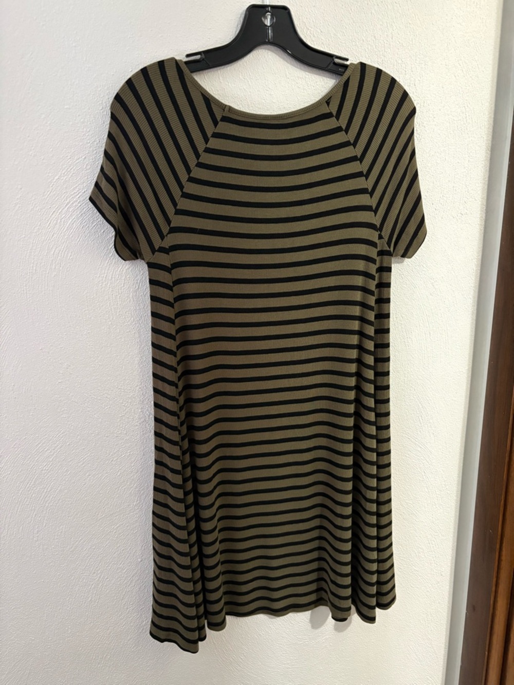Old Navy Olive and Black Striped Ribbed Tee Dress - Picture 5 of 6